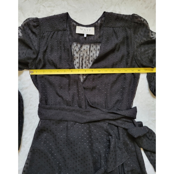 WAYF Only You wrap high low black silk Hi-Lo dress XS S - Picture 4 of 6